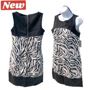 🆕 muse dress animal print dress Black and cream size 8
